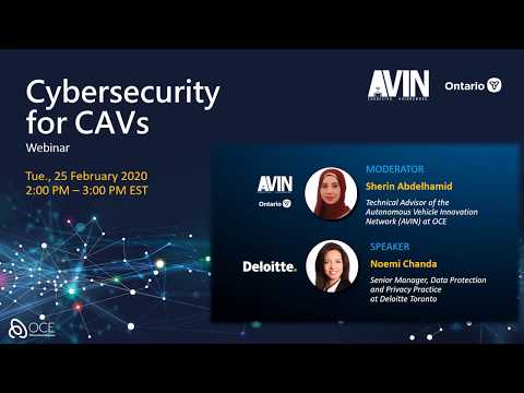 Cybersecurity for CAVs Webinar